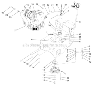 Engine_And_Clutch_Assembly Diagram and Parts List for 30280 270000001-270999999 Toro Lawn Mower