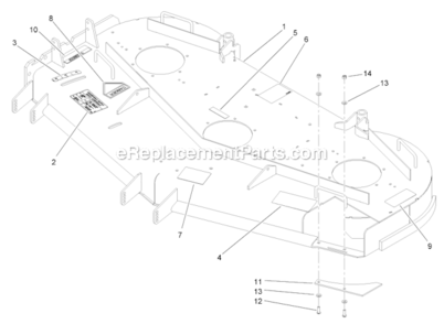 Part Location Diagram of 105-7798 Toro Decal-Scalp, Anti