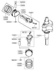 Part Location Diagram of 13251-7005 Toro Connecting Rod Assembly