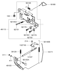 Part Location Diagram of 311B0400 Toro Nut-Hex 4Mm
