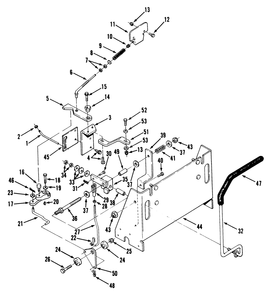 Transmission Controls Diagram and Parts List for Y1-16OE02  Toro Lawn Tractor