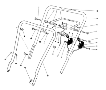 Handle Assembly Diagram and Parts List for 16785 9000001 - 9999999 Toro Lawn Mower