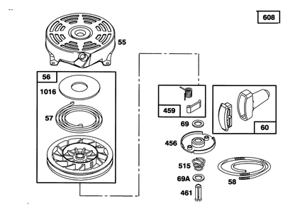 Engine Briggs & Stratton Model 122702-3171-01 Diagram and Parts List for 20434 4900001 - 4999999 Toro Lawn Mower