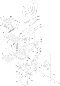 Seat Mounting Assembly Diagram and Parts List for 76411 400000000 - 415399999 Toro Lawn Tractor