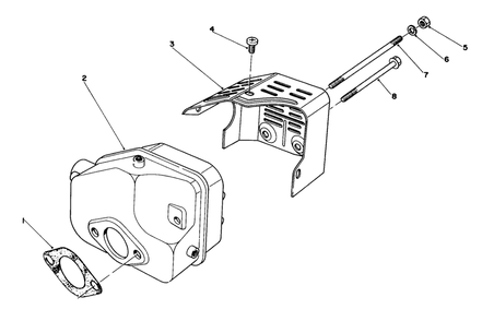 Muffler Assembly Diagram and Parts List for 20680 4000001 - 4999999 Toro Lawn Mower