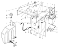 Hood, Fuel Tank & Hydraulic Reservoir Assembly Diagram and Parts List for 30610 390001-399999 - 1993 Toro Lawn Tractor