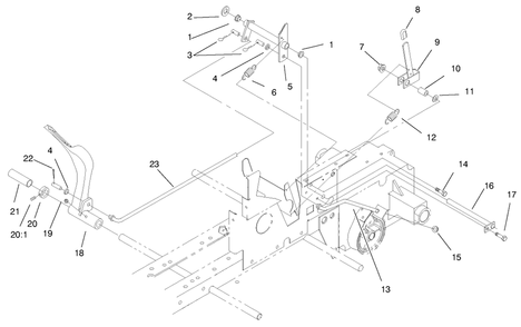 Brake System Assembly Diagram and Parts List for 73429 9900001 - 9999999 Toro Lawn Tractor