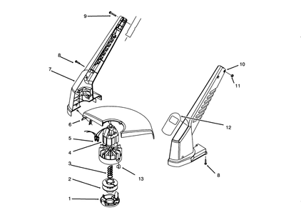 Motor & Housing Assembly Diagram and Parts List for 51256 69000001 - 69999999 Toro Trimmer