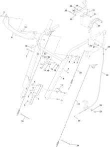 Handle Assembly Diagram and Parts List for 38870 409000000 - 999999999 Toro Snow Blower