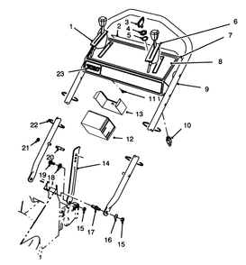 Handle Assembly Diagram and Parts List for 26625B 3900001 - 3999999 Toro Lawn Mower