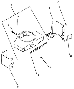 Baffle & Shroud-Kohler Engine Model No. Mv18s-Type 58543 Diagram and Parts List for 30190 10000001 - 19999999 Toro Lawn Tractor Accessories