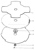Part Location Diagram of 43-6890 Toro 4 Tooth Blade
