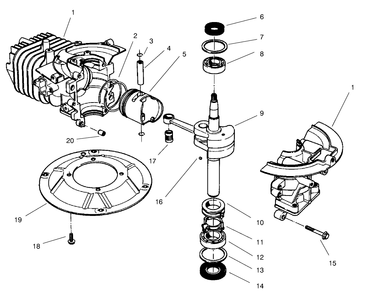 Crankshaft Assembly (Model No. 47pt6-3) Diagram and Parts List for 22026 7900001 - 7999999 Toro Lawn Mower