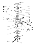 Carburetor Assembly Diagram and Parts List for 30940 3000001-3999999 - 1983 Toro Leaf Blower / Vacuum
