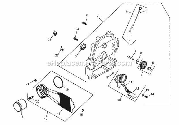 Oil Pan And Lubrication Assembly Kohler Ch750 Diagram and Parts List for 74263CP 270000001-270999999 Toro Lawn Mower