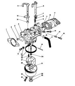 Carburetor Assembly (Engine No. Vmm1-2) Diagram and Parts List for 26620B 3900001 - 3999999 Toro Lawn Mower