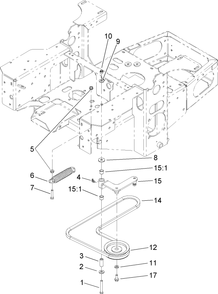Pump Idler And Belt Assembly Diagram and Parts List for 74415 (250000001-250005000)(2005) Toro Lawn Mower