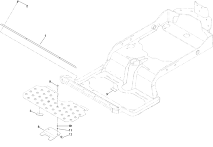 Suspension Platform Rubber Mat Assembly Diagram and Parts List for 75969TE 402080000-403099999 Toro Lawn Mower