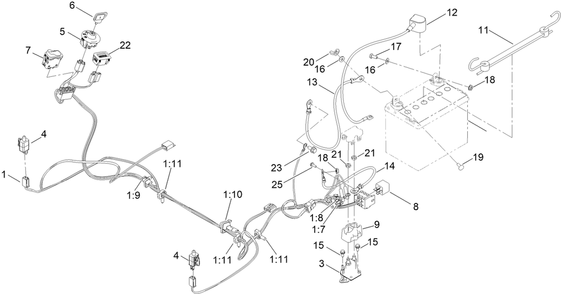 Electrical Assembly Diagram and Parts List for 76501 400000000 - 415399999 Toro Lawn Tractor