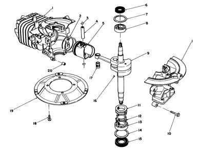 Crankshaft Assembly Diagram and Parts List for 20584 4000001 - 4999999 Toro Lawn Mower