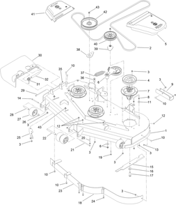 Deck Assembly Diagram and Parts List for 74930 316000001 - 316999999 Toro Lawn Tractor