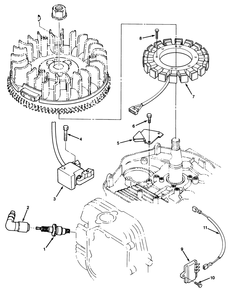 14hp Engine Ignition Assembly Diagram and Parts List for 22-14O502 2000001 - 2999999 Toro Lawn Tractor