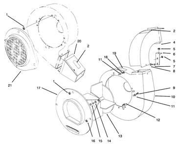 Blower Assembly Diagram and Parts List for 62924 5900001 - 5999999 Toro Leaf Blower / Vacuum