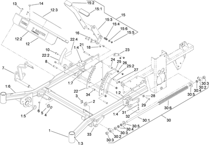 Part Location Diagram of 110-8724 Toro FRAME Assembly
