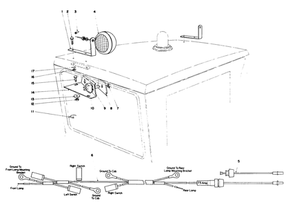 Cab Light Kit Model No. 30501 Diagram and Parts List for 30760 90001 - 99999 Toro Lawn Tractor