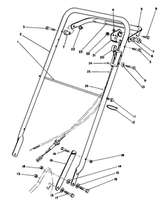 Handle Assembly Diagram and Parts List for 22036 2000001 - 2999999 Toro Lawn Mower