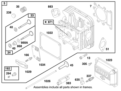 Engine Briggs & Stratton Model 28n777-1174-E1 Diagram and Parts List for 71219 8900001 - 8999999 Toro Lawn Tractor