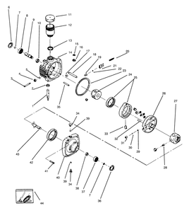 Hydrostatic Transmission Diagram and Parts List for 74140 690001 - 699999 Toro Lawn Tractor