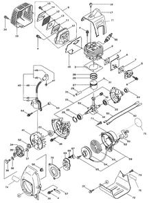 Engine Assembly Diagram and Parts List for 53011 895001 - 899999 Toro Trimmer
