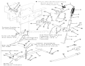 Manual Lift Linkage Diagram and Parts List for 21-08K804 1988 Toro Lawn Tractor