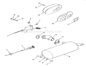 Throttle, Choke & Exhaust Diagram and Parts List for 21-08K804 1988 Toro Lawn Tractor