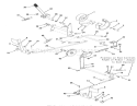 Clutch, Brake And Speed Control Linkage Diagram and Parts List for 21-08K804 1988 Toro Lawn Tractor