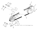 Drive Belt And Pulleys Diagram and Parts List for 21-08K804 1988 Toro Lawn Tractor
