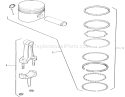 Kohler Piston & Rings Diagram and Parts List for 21-12K806 1989 Toro Lawn Tractor