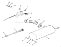 Throttle Choke & Exhaust Diagram and Parts List for 21-12K806 1989 Toro Lawn Tractor