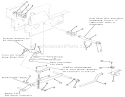 Hydraulic Lift Linkage-400 Series Diagram and Parts List for 31-17KE01 1985 Toro Lawn Tractor