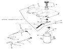 Throttle, Choke And Fuel System Diagram and Parts List for 31-17KE01 1985 Toro Lawn Tractor
