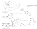 Hydraulic Lift Linkage-400 Series Diagram and Parts List for 21-12KE01 1986 Toro Lawn Tractor
