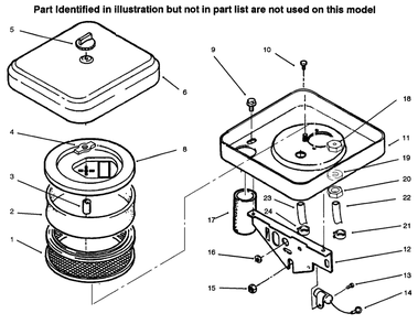 Air Cleaner Diagram and Parts List for 73521 6900001 - 6999999 Toro Lawn Tractor