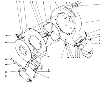 Blower Housing Assembly Diagram and Parts List for 62905 3000001 - 3999999 Toro Leaf Blower / Vacuum