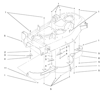Baffle Assembly Diagram and Parts List for 78375 8900001 - 8999999 Toro Lawn Mower