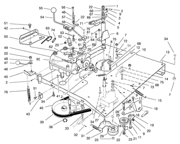Transmission & Linkage Assembly Diagram and Parts List for 70060 79000001 - 79999999 Toro Lawn Tractor