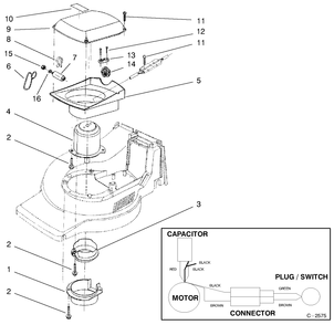Motor Assembly Diagram and Parts List for 21050 8900001 - 8999999 Toro Lawn Mower