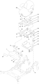 Seat Mounting Assembly Diagram and Parts List for 72144 412436444 - 412799999 Toro Lawn Tractor
