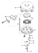 Rewind Starter Diagram and Parts List for 31302 3000001-3999999 - 1973 Toro Snow Blower