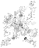 Engine Diagram and Parts List for 31304 4000001-4999999 - 1974 Toro Snow Blower